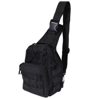 Тактична сумка-рюкзак через плече 6 л Чорна