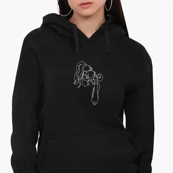 Худі жіночий Контурний мінімалізм (Contour minimalism) (8921-1357-5) Чорний XXL