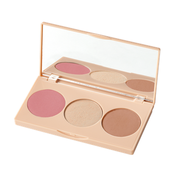 Палетка для обличчя 3 в 1, палітра рум'яна+контуринг+хайлайтер, Make Up Farmasi, 15 г