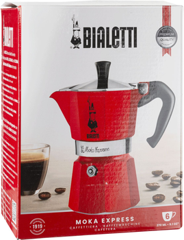 Bialetti 6 Cup Moka Stovetop Espresso Maker, Red 8006363018395