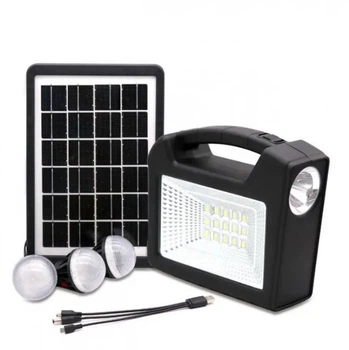 Многофункциональный LED-фонарь GD103 8273 с солнечной панелью / 3 лампы Черный