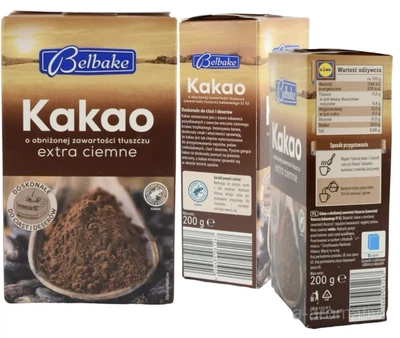 Какао для випікання Belbake Cocoa fat reduced cocoa powder 200г