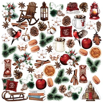 Лист з картками для вирізання, Фабрика Декору, Bright Christmas 30,5х30,5 см, FD-02123