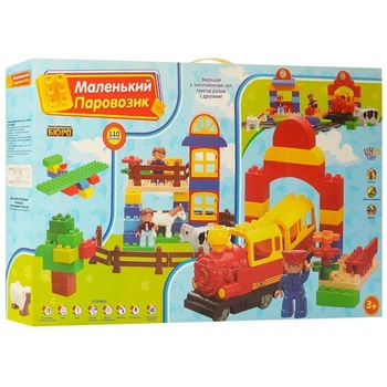Конструктор Маленький паровозик железная дорога с фермой (M0437U/R/6188А)
