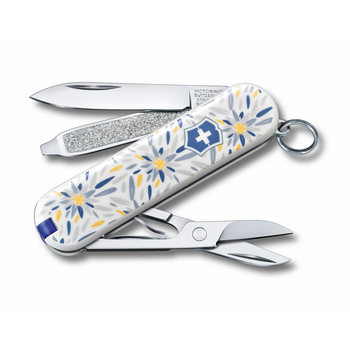 Нож складной с чехлом 58 мм, 7 функций Victorinox CLASSIC LE "Alpine Edelweiss"