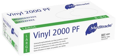 Рукавиці захисні Vinyl 2000 PF без пудри Нестерильні AQL 1.5 р. L 100 шт. (4250016400295)