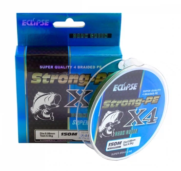 Шнур плетеный Eclipse X4 Superstrong PE MAX 150м Тёмно зеленый 0.08