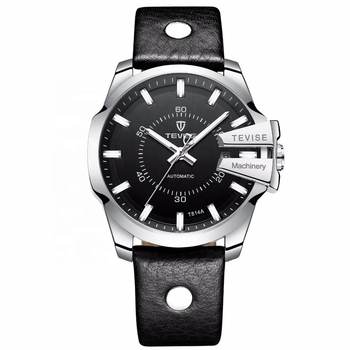 Мужские часы Tevise T814 Silver Black (1044)