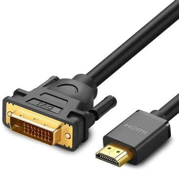 Кабель Ugreen HD106 HDMI Male to DVI (24+1) Round Cable 2 м Black (10135)