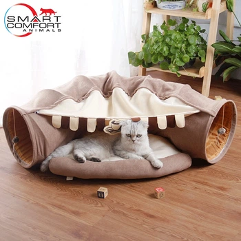 Домик для кота Smart Comfort Animals GX-77 кофейный игровой комплекс домик для кошки, с секретным туннелем и спальным местом,