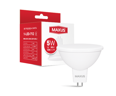 Лампа світлодіодна MAXUS 1-LED-712 MR16 5 W 4100 K 220V GU5.3