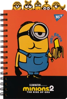 Блокнот Yes Minions А5 150 х 210 подвійна спіраль з фігурними роздільниками 80 аркушів Лінія (151778)