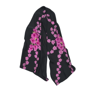Натуральный шелковый шарф Silk Route a-385 Black Rose