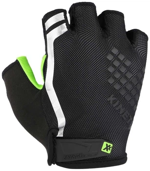 Велоперчатки KinetiXx Luke Top Function Bike Glove unisex без пальців чорні/салатні розмір 8,5