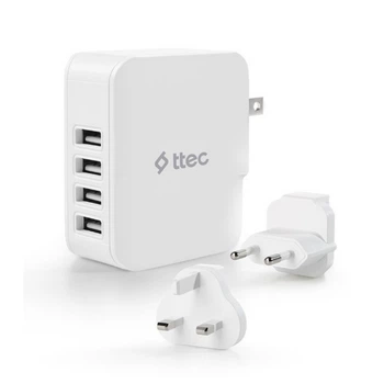 Сетевое зарядное устройство Ttec Quattro Traveler 4хUSB 5.1A/25Вт White (2SC02BUK)