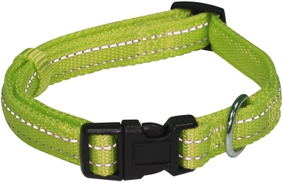 Ошейник для собак 35-55 см Croci SOFT REFLECTIVE. Светоотражающий нейлон (зеленый)