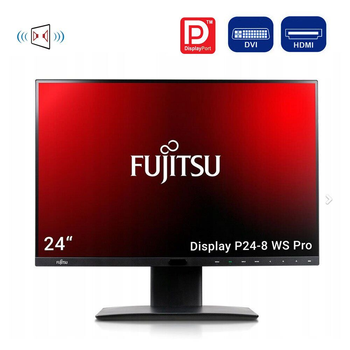 Монитор игровой Fujitsu P24-8 WS Pro / 24" (1920x1200) IPS / DVI, HDMI, DisplayPort, USB 3.0, Audio / Встроенные колонки 2x 1.5W б/у