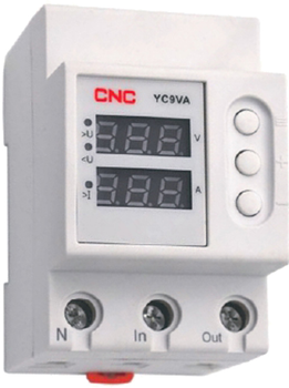 Модульне однофазне реле контролю напруги CNC Electric YC9VA AC 230 В 63 А АС1 - 1 - 63 A / 110 - 300 В