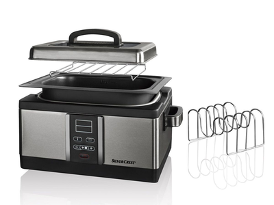 Аппарат Су-вид Silver Crest Sous-Vide-Cooker SVSV550 B2 с дисплеем и таймером + 2 решетки 550 Вт Черный/Металлик