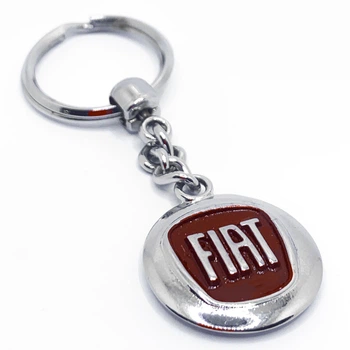 Значок Брелок Fiat Фиат для ключей автомобиля Серебро Красный