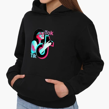 Детский худи ТикТок (TikTok) Черный (9298-1647) 152 см