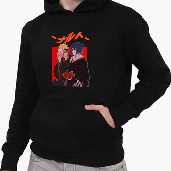 Детский худи Наруто Узумаки и Саске Учиха (Naruto Uzumaki and Sasuke Uchiha) Черный (9298-2815-9) 152 см