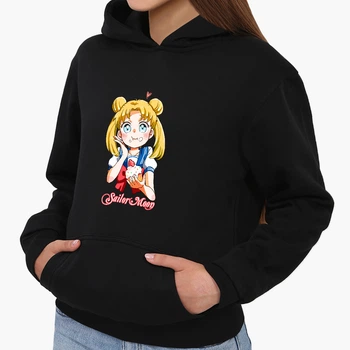 Детский худи Сейлор Мун (Sailor Moon) Черный (9298-2917) 152 см