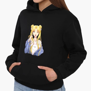 Детский худи Сейлор Мун (Sailor Moon) Черный (9298-2925) 140 см