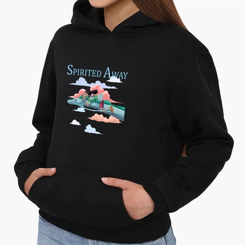 Детский худи Унесённые призраками Тихиро Огино Сэн и Хаку (Spirited Away Chihiro Ogino Sen and Haku) Черный (9298-2830) 152 см