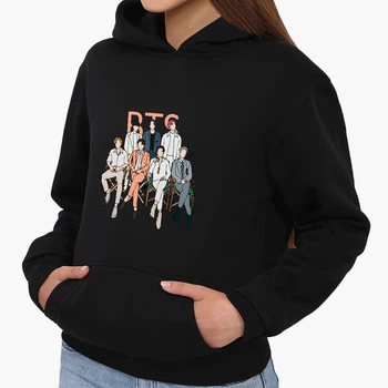 Детский худи БТС (BTS) Черный (9298-3264) 164 см