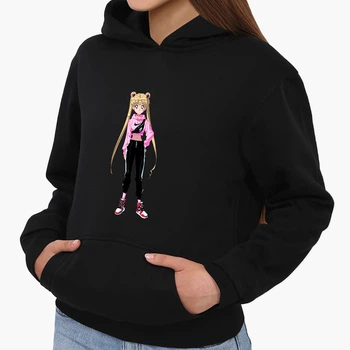 Детский худи Сейлор Мун (Sailor Moon) Черный (9298-2927) 140 см