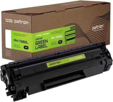 Картридж Patron Green Label совместимый аналог Canon 728 Black (PN-728GL)