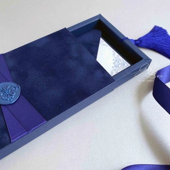 Gift box Dynast индиго Поздравительный конверт мужчине Ручная работа