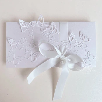 Gift box Butterfly жемчужный Конверт ручной работы на свадьбу, день рожденя, юбилей