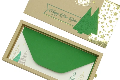Gift box Happy NY крафт Новорічно-різдвяні листівки