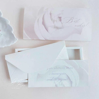 Gift box Blush rose Листівка шикарна з днем народження, на весілля, ювілей