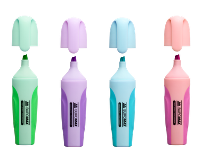 Набір текстових маркерів з гумовими вставками Buromax Pastel 2-4 мм 4 шт. (BM.8905-94)