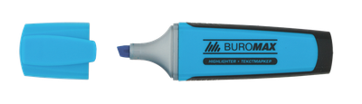 Маркер текстовий BUROMAX з гумовими вставками флуоресцентный синій (BM.8900-02)