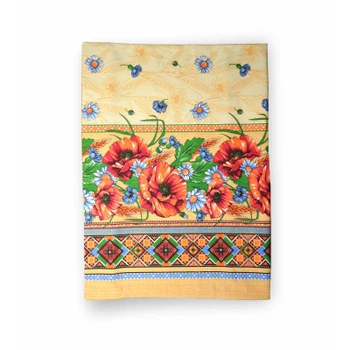 Скатерть Home Line рогожка Маки и ромашки, 150х150 см (129093)