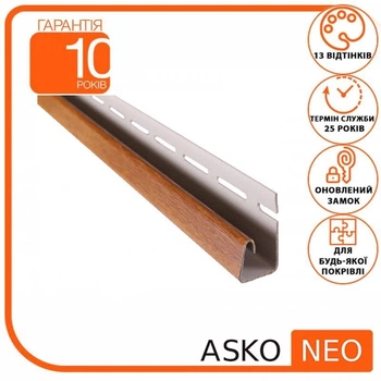 Планка для софитов J-trim ASKO NEO под дерево Золотой дуб