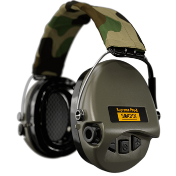 Професійні активні тактичні навушники Sordin Supreme Pro-X LED Олива (75302-X-07-S)
