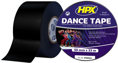 Клейкая лента для танцевальных полов HPX Dance Floor PVC Tape 50 мм х 33 м Черная (DTB5033)