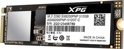 ADATA XPG SX8200 Pro 512 GB M.2 2280 PCIe Gen3x4 3D NAND TLC (ASX8200PNP-512GT-C)