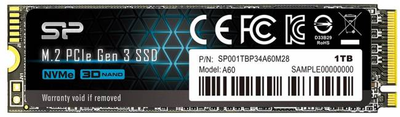 Dysk SSD Silicon Power P34A60 1TB NVMe M.2 2280 PCIe 3.0 x4 3D NAND TLC (SP001TBP34A60M28)