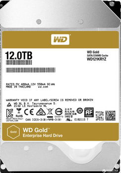 Dysk twardy Western Digital Gold 12 TB 7200 obr./min 256 MB WD121KRYZ 3,5" SATA III