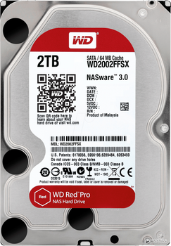 Dysk twardy Western Digital Red Pro 2 TB 7200 obr./min 64 MB WD2002FFSX 3,5" SATA III