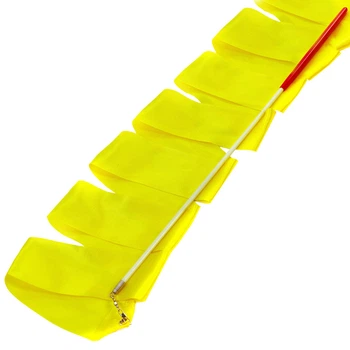 Лента для художественной гимнастики с палочкой Zelart Action 3249 длина 3,3м Yellow