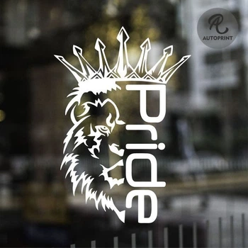 Наклейка на авто Oracal Лев Pride Белая 20х14см (ZV000-3-2)