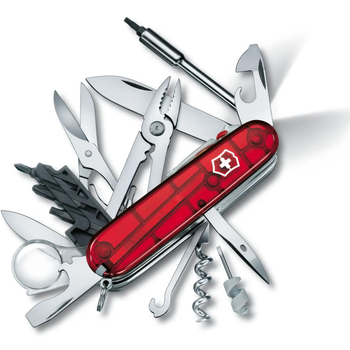 Ніж складаний швейцарський 91 мм/36 функцій Victorinox CYBERTOOL LITE Червоний прозорий