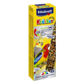 Лакомство для средних попугаев Vitakraft «Kracker Feather Care» 2 шт. (при линьке)